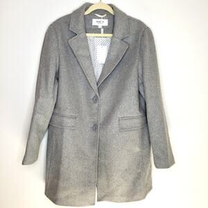 Haute Edition Wool Blend Single Breasted Pea Coat